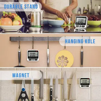 Mini Digital Kuhinja Čas Časovnik Magnetni Ura Stop Gledal Študija Kuhanje Tuš Odštevanje Elektronski Lap Timer Kuhinjski Pripomočki