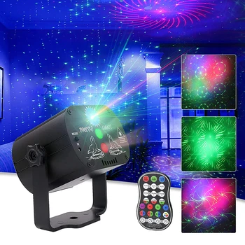Mini DJ Disco Luči Laserski Projektor 60 Vzorcev Stranka Stroboskopske Svetilke Zvočni Nadzor RGB LED za plesišču Fazi Učinek Razsvetljavo