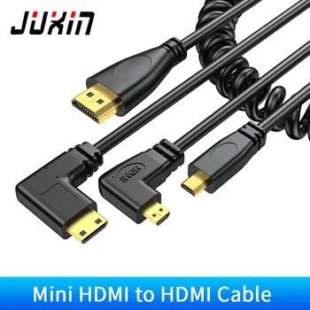 Mini Micro HDMI-združljiv Kabel HDMI 1080p 3D Visoke Hitrosti Adapter pozlačeni Plug za kamero, monitor, projektor TV ,2M