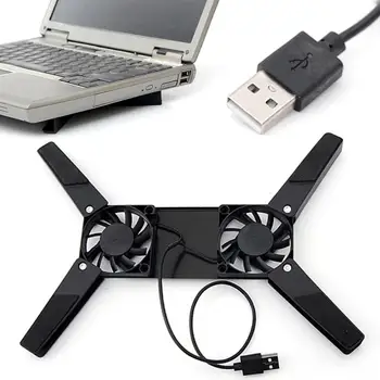Mini Prenosnik, Hladilnik Zložljivi USB Powered Hladilni Ventilator za Hlajenje Pad Varnost Stojalo Dvojni Navijači Notebook Laptop Univerzalni