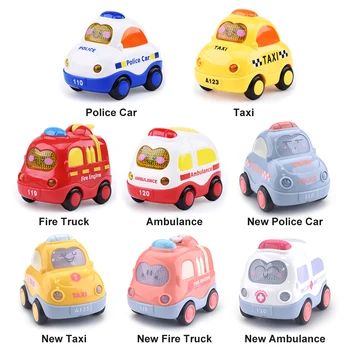 Mini Risanka Avto Igrače, Plastične Potegnite Nazaj Avtomobile Model Mobilne Vozilo gasilsko Taxi Fantje Dekleta Izobraževalne Igrače za Otroke Darilo