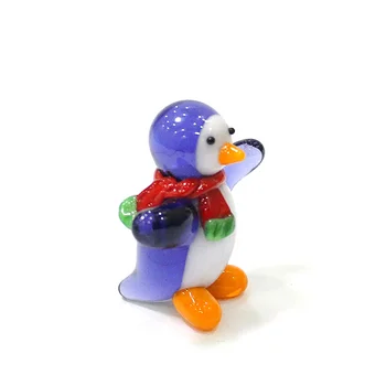 Mini Ročno Izdelanih Steklenih Pingvin Figurice Srčkan Žive Morske Živali Obrti Okraski Božična Darila Za Otroke, Soba Doma Namizni Dekor