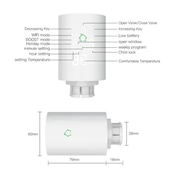 Mini Smart Radiator Pogona Tuya ZigBee3.0 Programabilni Termostat Glasovni Nadzor Alexa Grelnika Temperaturni Regulator