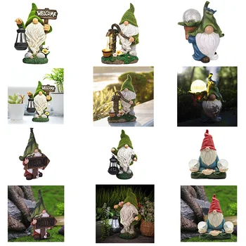 Mini Smolo Gnome Slika Kiparstvo S Sončno Luč Vrt Figur Palček Obrti Vrt Krajine Vrt Kip Dekoracijo