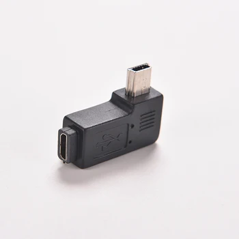 Mini USB Tip A Moški priključek Mikro USB B Ženski za 90 Stopinj v Levo Kota Adapter