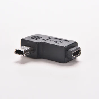 Mini USB Tip A Moški priključek Mikro USB B Ženski za 90 Stopinj v Levo Kota Adapter