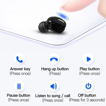 Mini V Uho 5.0 Bluetooth Slušalke Hi-fi Brezžične Slušalke Z Mikrofonom Šport Čepkov Prostoročne Stereo Slušalke za vse telefone