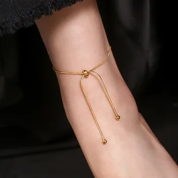 Minimalističen Design, Zlata Kača Kosti Verige Titana Jekla Lok Anklet Za Žensko 2021 korejski Modni Nakit Beach Dekle Sexy Anklet