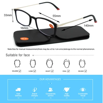 MIWAY Ultralahkih Obravnavi Očala Moški Ženske Nezdrobljivega Stekla High-definition Smolo Očala Presbyopic Recept za Očala