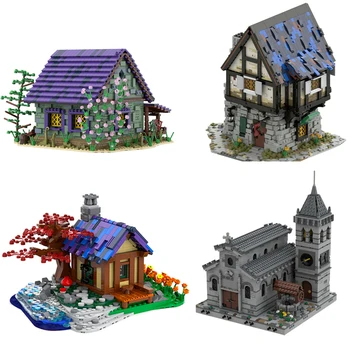 Moc Forest Tree House Model Stavbe, Bloki, Vila Arhitekture DIY Sestavljanje Delcev Opeke Igrače Za Otroke, Otroci Rojstni dan Darila