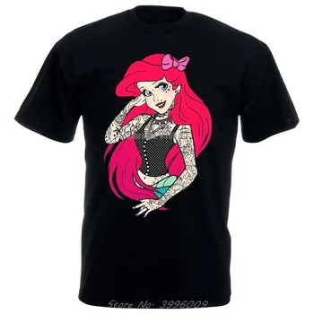 Moda Anime Gothic Princess majica s kratkimi rokavi Moški Ženske Risanka Majica Punk Ariel Zamotek Trendy Zabavno Nova Moda