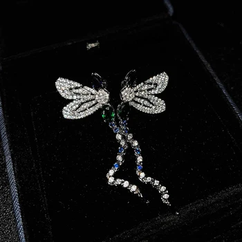 Moda Dragonfly Spusti Uhani Podolgovat Sijoče Pisane Cirkon Čar Rese Nakit Za Ženske svate Valentinovo Darilo