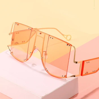 Moda Kvadratnih Sončna Očala Ženske Novo Prevelik Ogledalo Moških Odtenki Očala Luksuzne Blagovne Znamke, Kovinske Zakovice Trend Edinstvena Ženska Očala