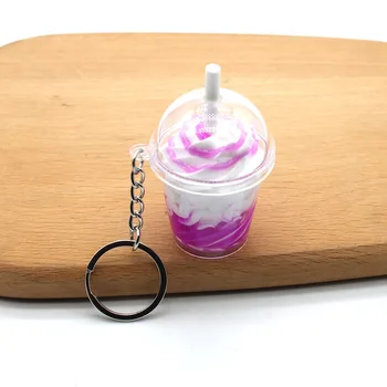 Moda Mini Ice Cream Ključnih Verige Ženske Srčkan Ustvarjalne Simulat Pijače, Kava Keychain za Otroke Punco Ključ Obesek Trinket Darilo