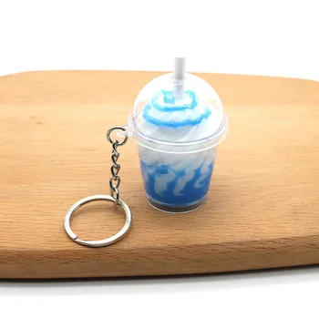 Moda Mini Ice Cream Ključnih Verige Ženske Srčkan Ustvarjalne Simulat Pijače, Kava Keychain za Otroke Punco Ključ Obesek Trinket Darilo