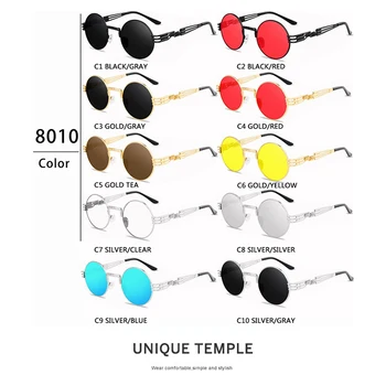 Moda Steampunk sončna Očala blagovne Znamke Design Ženske Moški Retro Krog Metal Punk sončna očala UV400 Odtenki Očala