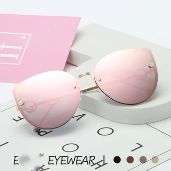Moda za Ženske, sončna Očala Rimless UV400 Oblikovalec blagovne Znamke Visoke Kakovosti Gradient sončna Očala Ženski oculos