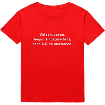 Moda španski Pismo Tiskanja Ženska T-majice camisas de mujer Poletje Priložnostne Kratek rokav lady tshirt oblačila vrh