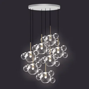 Moderna Dnevna Soba LED Lestenec Razsvetljavo Nordijska Umetnosti prozornega Stekla Mehurček Viseče Luči Jedilnico Notranji Dekor luç