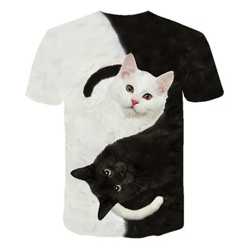 Moderne moške in ženske majice 3d mačka vzorec T-majice priljubljenih kratkih oplaščeni T-shirts ki se spomladi in poleti, primerna za 2021 nova