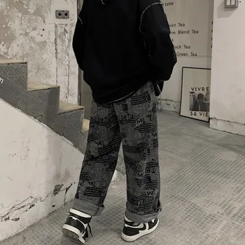 Modne blagovne znamke hiphop hlače high street ins moda za moške korejske modne hlače ravne cevi širok noge hlače, dolge hlače