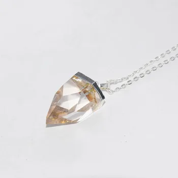 Modni Nakit Naravnega Kamna točki obesek verige ogrlica femme 2019 rock jasno, kristalno quartz ogrlica za ženske kot darila