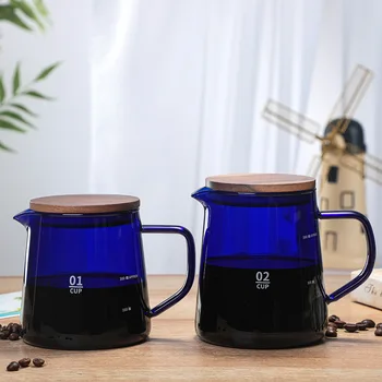 Modra Jagoda Dripper V60 Je Primerna za 300 ml 500 ml Stekleni Bokal Kapljično Kavo Pot, ki Barista Filter Pregleden Kavo Pot,