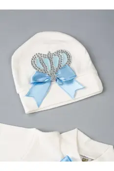 Modra Otroške igralne obleke Fant novorojenčka oblačila Kralj Krono 5pcs Nastavite klobuk čevlji rokavice Princ oblačila bombaž dojenčki vrste novorojenčka sort