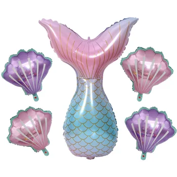 Morska Deklica Rep Folija Balon Seashell Pisane Ballon Svate, Dekoracijo Morju Temo Baby Tuš Potrebščine Za Otroke Darila Za Rojstni Dan