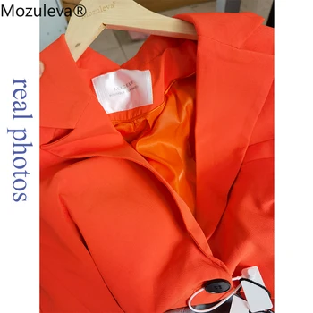 Mozuleva 2021 Pomlad Ženske Vitek Pas Jopič Bo Ustrezala Jeseni Dolg Rokav Oranžna Suknjič Ženski Plašč Ženske Elegantne Kakovosti Vrhnja Oblačila