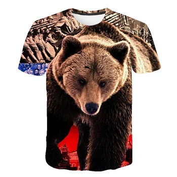 Moška Oblačila ruskega Medveda Živali Natisnjeni Moški Tshirt Priložnostne 3D t shirt Ulične Poletje Priložnostne Kratek Rokav Tee 6XL Tee Moški