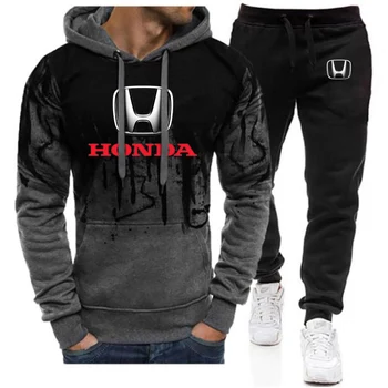 Moške 2021Spring Jeseni Honda Tiskanja 2 Kosa Določa Trenirko Hooded Majica+hlače Pulover Hoodie Sportwear Obleko Oblačila