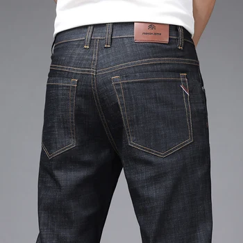 Moške Udobje Stretch Straight Fit Jean 2021 prišlekov Pomlad Poletje 40 Plus Velikost Jeans Moške Business Casual Classic Jeans