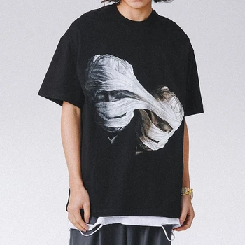 Moških Hip Hop Ulične T-Shirt Pismo mumija Grafika, Tiskanje Tshirt 2021 Poletje Kratek Rokav T Shirt Harajuku Bombaž Svoboden tees