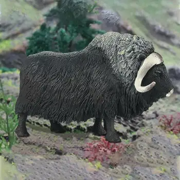 Mošus Ox Model Umetnega Živali Moldel Igrača Statične Plastičnih Mošus Ox Ornament Figuric Zbiranje Igrač Zbiralec Dekor Darilo