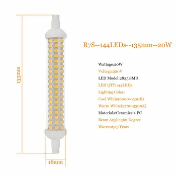 Možnost zatemnitve R7S Žaromet LED Žarnice SMD 2835 78 mm 118mm 135mm 10w 15w 20w LED Žarnica 220V Prihranek Energije Nadomešča Halogensko Svetlobo