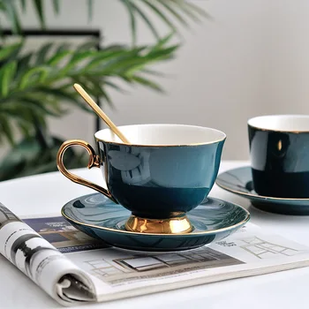 MT Zelena keramični aparat za skodelice in krožniki ustvarjalno popoldne čaj cvet čaj, set skodelic za Nordijsko preprostih gospodinjskih teacups darila vrč