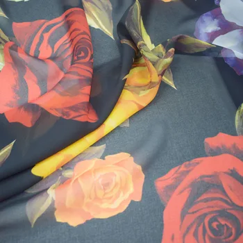 Multi-barvni vrtnice šifon tkanine za poletje obleko tissu au meter bazin riche vestidos telas por metro tissus tecido tessuti stof