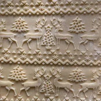 Multi-slog Božič Elk Tiskanje valjar, Lesene Lasersko Vgravirana Reliefni valjar Piškotek Testo Palico padec ladijskega prometa