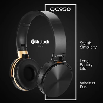 Na Uho Bluetooth Slušalke Zložljive QC950 Brezžični Žične Stereo Slušalke w/ Mic Enostavno Prevoz Lahke Slušalke Del