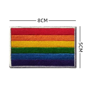 Nahrbtnik Velcro Značko Klobuk Ujemanje Nalepke Mavrične Zastave Multicolor Polno Vezenje Obliž Po Meri Taktične Vojaške Aplicirano