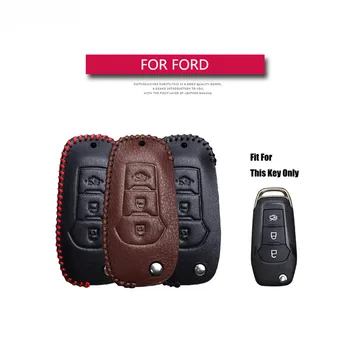 Najbolje Prodaja Usnja 3 Gumb Avto Ključ Primeru Kritje Za Ford Focus 2 3 Fiesta MK2 MK3 MK7 Mondeo MK4 Ključa Imetnika Ključnih Delov Lupine, Kože
