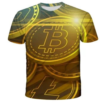 Najbolje prodajana 4-14T otroška T-shirt Trend 3D Print Majica s kratkimi rokavi Boys Girls Moda Kratek Rokav BTC T-shirt Bitcoin Otroci T-shirt