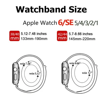 Najlon Trak za Apple watch band 44 mm 40 mm 42mm 38 mm smartwatch manšeta pasu zanke zapestnica iWatch band 1 2 3 4 5 6 se band