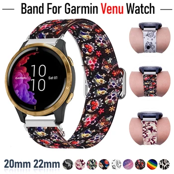 Najlon Watchand za Garmin Venu Watch Band za 20 mm 22 mm Smart Watch Šport Pašček za Zapestje Prilagodite Elastično Zapestnico Pribor Pasu