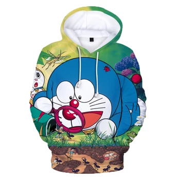 Najnovejši Japonske Anime Doraemon 3D Otroci Hoodies harajuku Hoodies puloverju Ulične hooded Oblačila Fant dekle O-Vratu Vrh