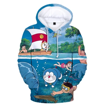 Najnovejši Japonske Anime Doraemon 3D Otroci Hoodies harajuku Hoodies puloverju Ulične hooded Oblačila Fant dekle O-Vratu Vrh