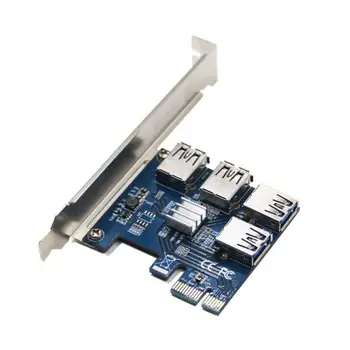 Najnovejši PCI-E PCI-E Adapter 1 Obrnite 4 PCI-Express Slot, 1x Do 16x USB 3.0 Posebne Riser Card PCIe Pretvornik Za BTC Rudar Rudarstvo