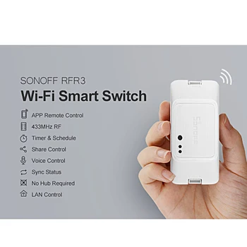 Najnovejši Sonoff RF R3 433Mhz RF Wifi Smart Stikalo Wifi Zamudo Stikalo Pametni Dom Svetlobe Krmilnik Prek eWeLink APLIKACIJA Deluje Z Alexa