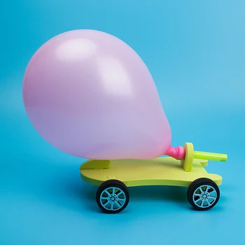 Naključno Barvo DIY Balon Pogon Avtomobila Recoil Sila, Znanost, Tehnologija Preizkusa Študentov Igrače Povratni Pretok Oprema